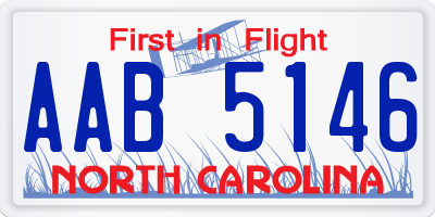 NC license plate AAB5146