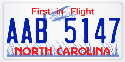 NC license plate AAB5147