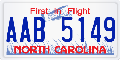 NC license plate AAB5149