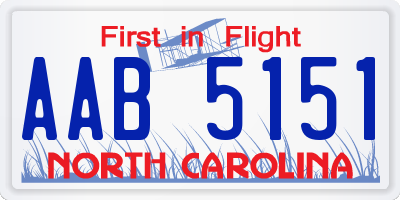 NC license plate AAB5151