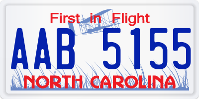 NC license plate AAB5155