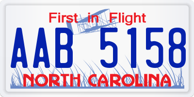 NC license plate AAB5158