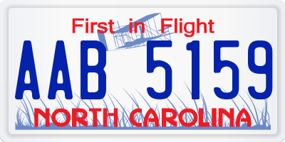 NC license plate AAB5159