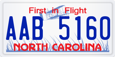 NC license plate AAB5160