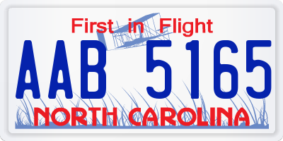 NC license plate AAB5165
