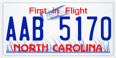 NC license plate AAB5170