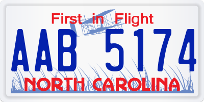 NC license plate AAB5174