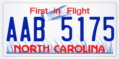 NC license plate AAB5175