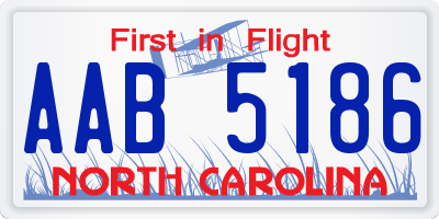 NC license plate AAB5186