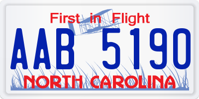 NC license plate AAB5190