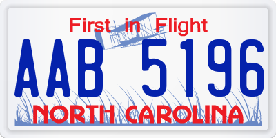 NC license plate AAB5196