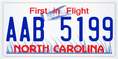 NC license plate AAB5199