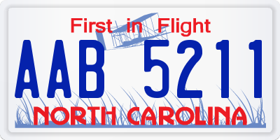 NC license plate AAB5211
