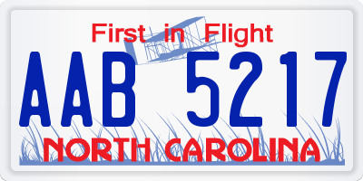 NC license plate AAB5217