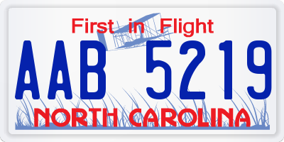 NC license plate AAB5219