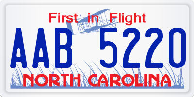 NC license plate AAB5220