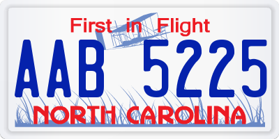 NC license plate AAB5225