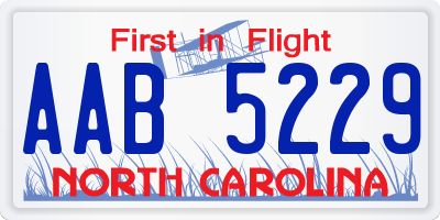 NC license plate AAB5229