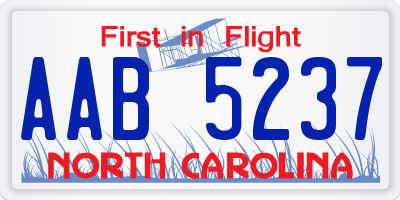 NC license plate AAB5237