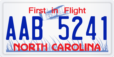 NC license plate AAB5241