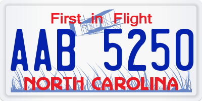 NC license plate AAB5250