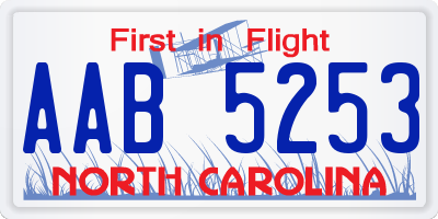 NC license plate AAB5253