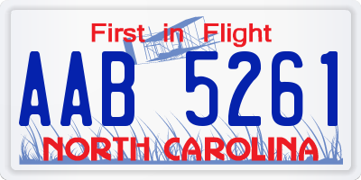 NC license plate AAB5261