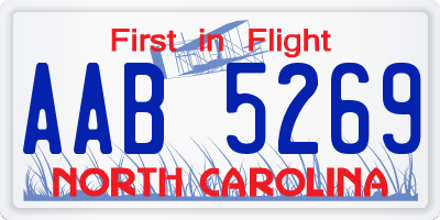 NC license plate AAB5269