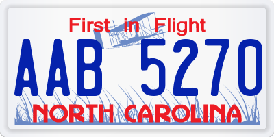 NC license plate AAB5270