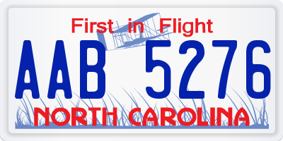 NC license plate AAB5276