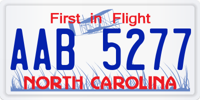 NC license plate AAB5277