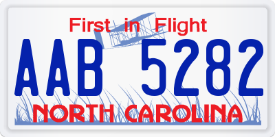 NC license plate AAB5282