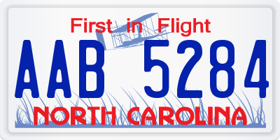 NC license plate AAB5284