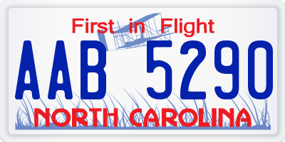 NC license plate AAB5290