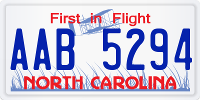 NC license plate AAB5294