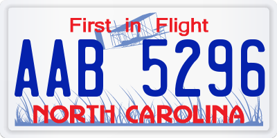 NC license plate AAB5296