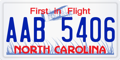 NC license plate AAB5406