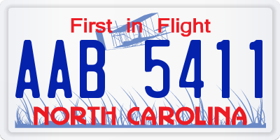 NC license plate AAB5411