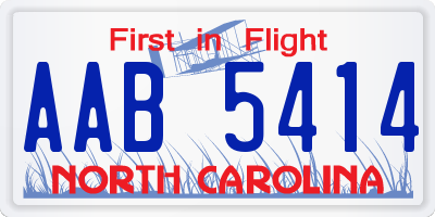 NC license plate AAB5414