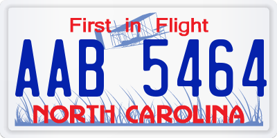 NC license plate AAB5464