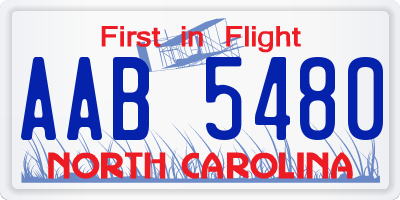 NC license plate AAB5480