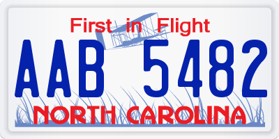 NC license plate AAB5482