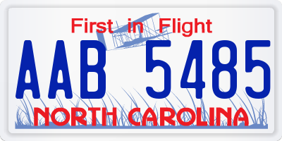 NC license plate AAB5485