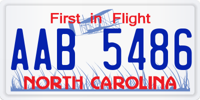 NC license plate AAB5486