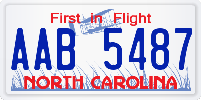 NC license plate AAB5487