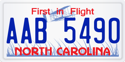 NC license plate AAB5490