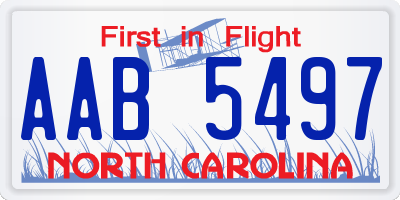 NC license plate AAB5497