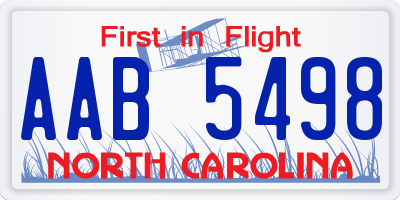 NC license plate AAB5498