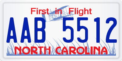NC license plate AAB5512