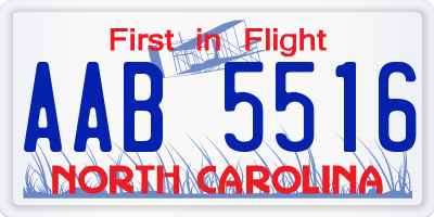 NC license plate AAB5516